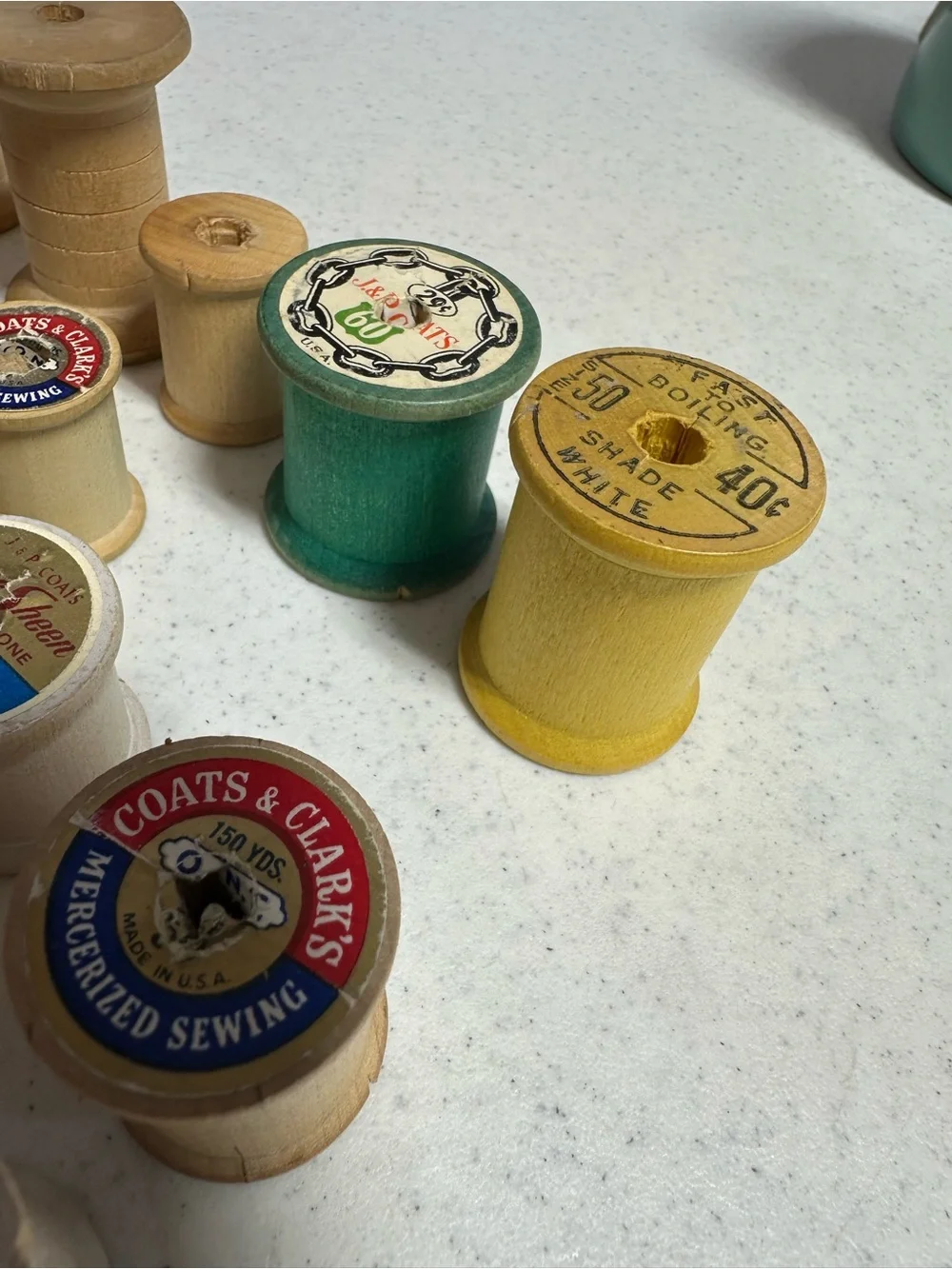 Lot of 23 Vintage Wood Thread Collectible Spools - Picture 5 of 6